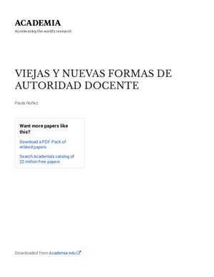 Tenti Fanfani Viejas Y Nuevas Formas De Autoridad Docente 3 1 With Cover Page