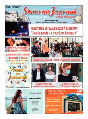 3892 Sisteron Journal Du Samedi 4 Septembre 2021