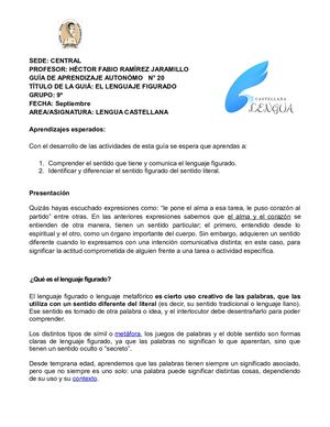 Actividad 20 El Lenguaje Figurado