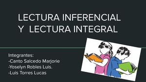 Sesión 9- Lectura Inferencial Y Lectura Integral