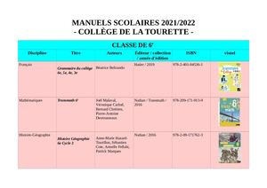 Liste Manuels Eleves 2021 22