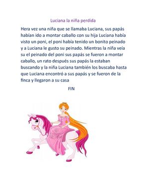 Luciana La Niña Perdida Cuento