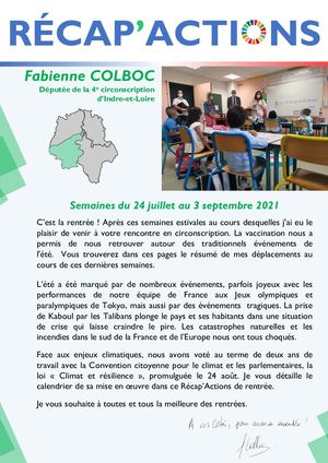 Recap'actions Du 24 Juillet Au 3 Septembre