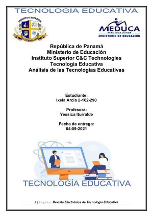 Analisis De Las Tecnologias Educativa Ixela Arcia