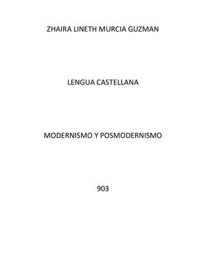 MODERNISMO Y POSMODERNISMO