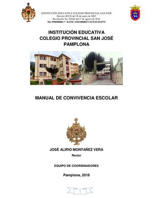 Manual De Convivencia I E Provincial Version 2018