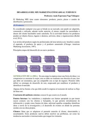 Desarrollo Del Mix Marketing Enfocado Al Turístico