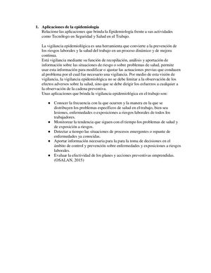 Aplicaciones De La Epidemiología