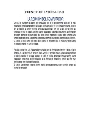 Cuentos De Lateralidad Y Ejercicio