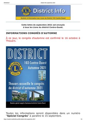District Info Septembre 2021