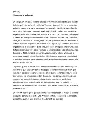Historia De La Radiología