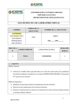 Guía de laboratorio Colisiones Joshua Nuñez