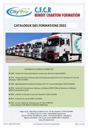 Catalogue Des Formations Cfcr 2022