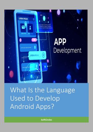What Is the Language  Used to Develop  Android Apps?