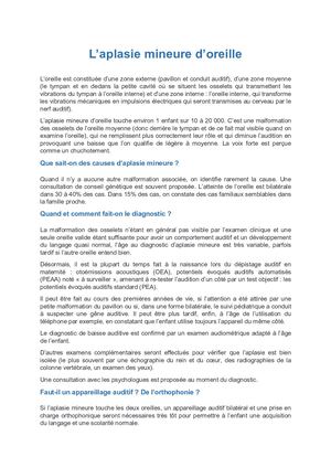 Aplasie Oreille Mineure 2021