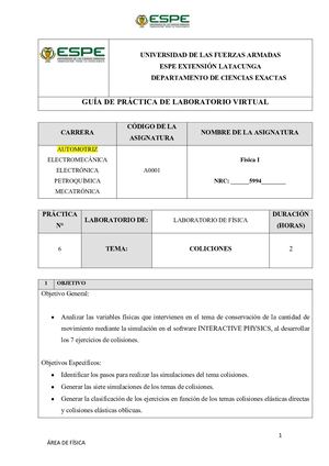 Laboratorio Colisiones