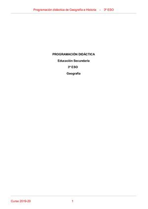 Programación Didáctica 3º ESO Geografía