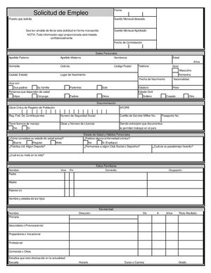 Solicitud De Empleo Pdf