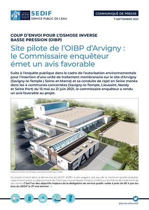 Communiqué de presse | Site pilote de l’OIBP d’Arvigny : le Commissaire enquêteur émet un avis favorable