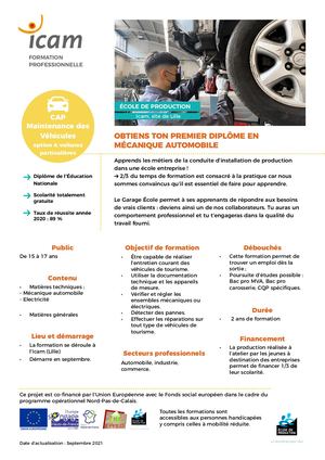 Lille Fiche formation CAP MVA