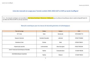 Manuels Numeriques Couffignal 2021 2022