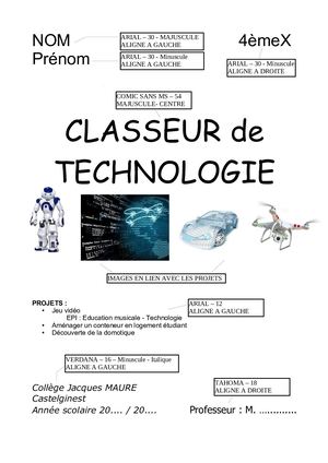 Modele Page De Garde Classeur 4eme