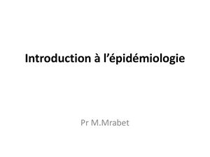 Introduction à Epidemiologie