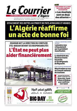Le Courrier d'Algérie du mercredi 8 septembre 2021