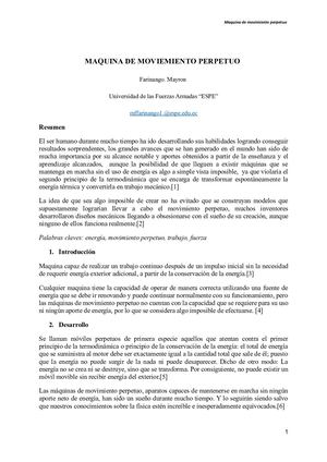 Ensayo Máquina De Moviemiento Perpetuo