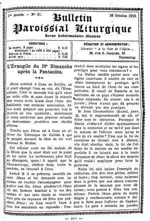 Bulletin Paroissial Liturgique 1919, 31-41