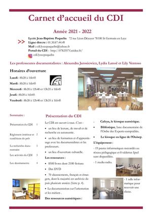 Carnet Accueil Cdi 2021 2022