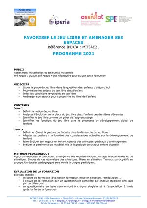 Programmes Formations Assistants Maternels