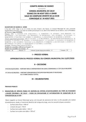Conseil Municipal_Compte-rendu de la séance du 30 août 2021