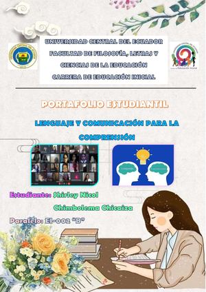 Portafolio Estudiantil Chimbolema Nicol 1b Lenguaje Y Comunicación Para La Comprensión