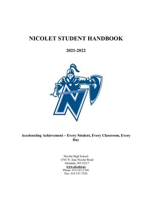 Nicolet Student Handbook 2021-22