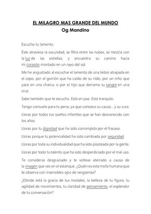 El Milagro Mas Grande Del Mundo