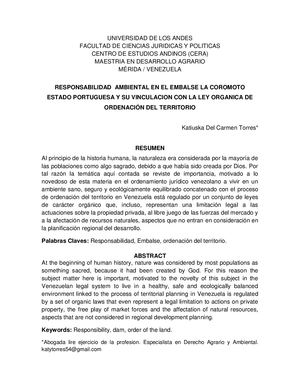 Articulo Katiuska Torres Legislacion Ambiental