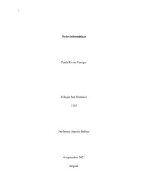 Trabajo Escrito sobre las redes informáticas