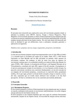 Ensayo Movimiento Perpetuo