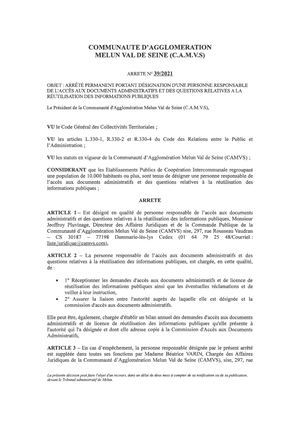 Arrêté N° 2021 39