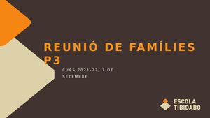 Reunio Famílies Escola Tibidabo P3