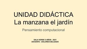 Unidad Didáctica La Manzana El Jardín