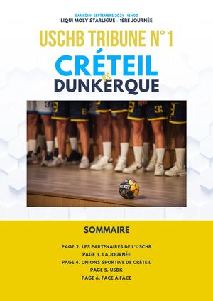 Programme De Match Créteil/Dunkerque