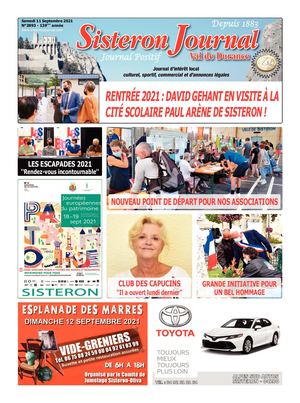 3893 Sisteron Journal Du Samedi 11 Septembre 2021