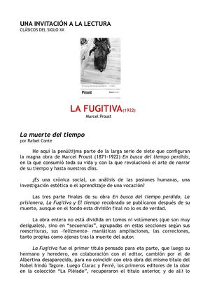La Fugitiva, Marcel Proust