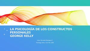 La Psicología De Los Constructos Personales, George Kelly