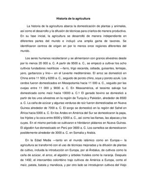 Historia De La Agricultura