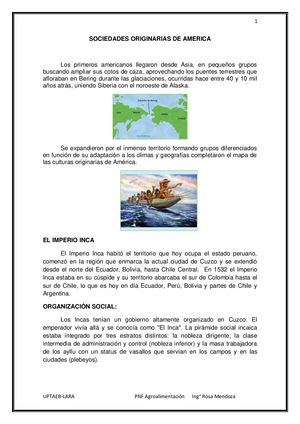Las Sociedades Originarias Americanas