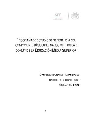 Etica-Programa de estudio 3er.Sem.