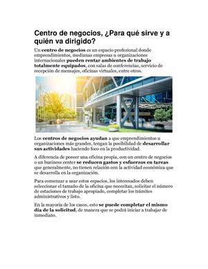 Centro De Negocios, Para Qué Sirve Y A Quién Va Dirigido